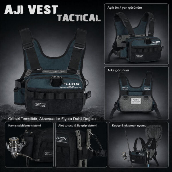Fujin Tactical Vest Indigo Balıkçı Çantası