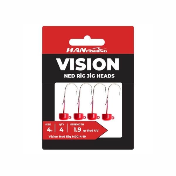 Hanfish Vision Ned Rig UV Red Jighead