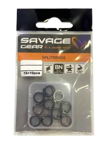 Savage Gear Split Ring SS+BLN 10+10