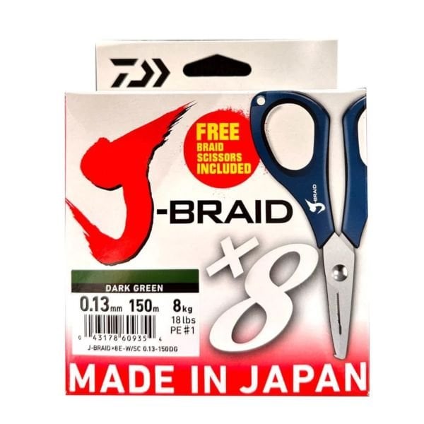 Daiwa JBraid 8B Koyu Yeşil 150m İp Misina (Makas Hediyeli)